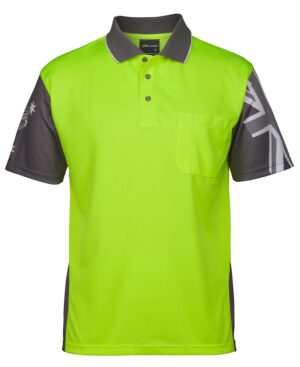 JB's HV SOUTHERN CROSS POLO LIME/CHARCOAL - XS