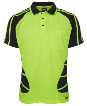 JB's HV S/S SPIDER POLO LIME/BLACK-2XS