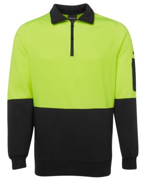 JB's HV 1/2 ZIP FLEECY LIME/BLACK -2XS