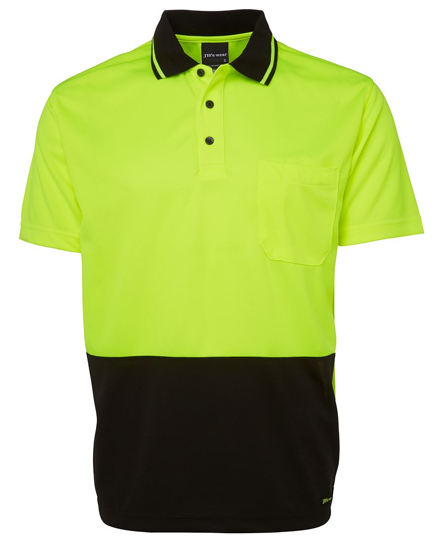 JB's HV 4602.1 NON CUFF TRAD POLO LIME/BLACK - 2XS