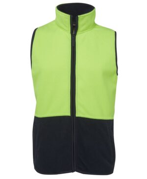 JB's HV POLAR VEST LIME/NAVY -2XS