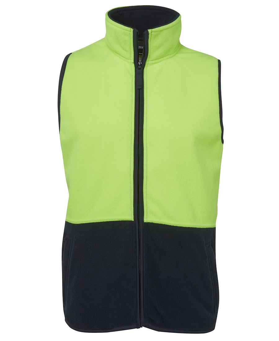 JB's HV POLAR VEST LIME/NAVY -2XS