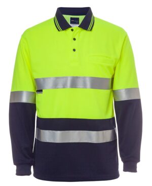 JB's HV L/S (D+N) TRAD POLO LIME/NAVY-2XS