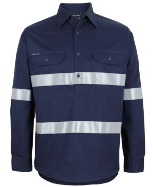 JB's CLOSE FRONT L/S 150G W/SHIRT REFLECTIVE TAPE NAVY - 2XS