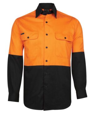 JB's HV L/S 150G SHIRT ORANGE/BLACK -3XS