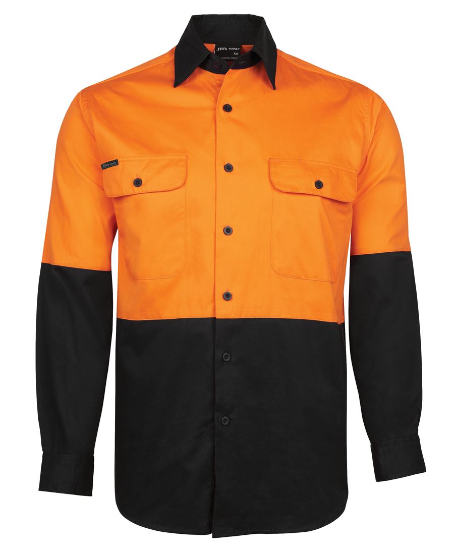 JB's HV L/S 150G SHIRT ORANGE/BLACK -3XS