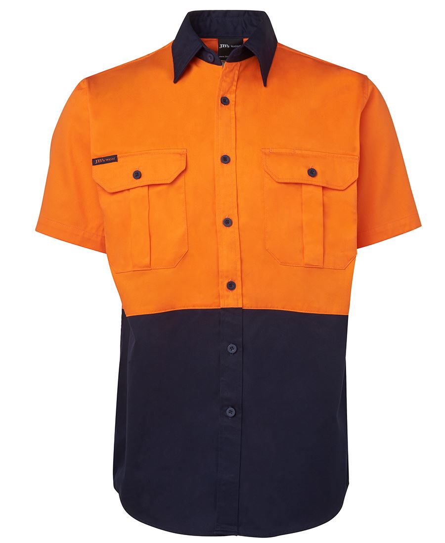 JB's HV S/S 190G SHIRT ORANGE/NAVY -2XS