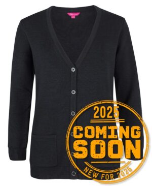 JB's LADIES ANTI-BACTERIAL ISO 20645 CARDIGAN BLACK