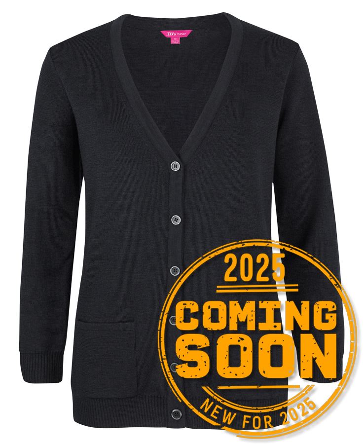 JB's LADIES ANTI-BACTERIAL ISO 20645 CARDIGAN BLACK
