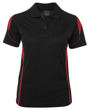 PDM LADIES BELL POLO BLACK/RED