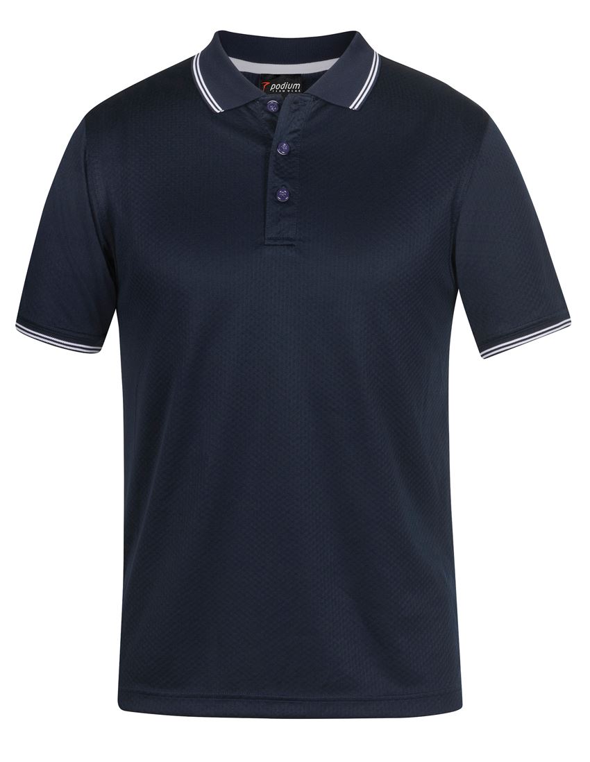 PDM JACQUARD CONTRAST POLO NAVY/WHITE - 2XS