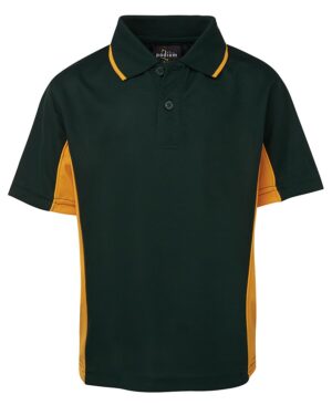 PODIUM KIDS C/TRAST POLO FOREST/GOLD