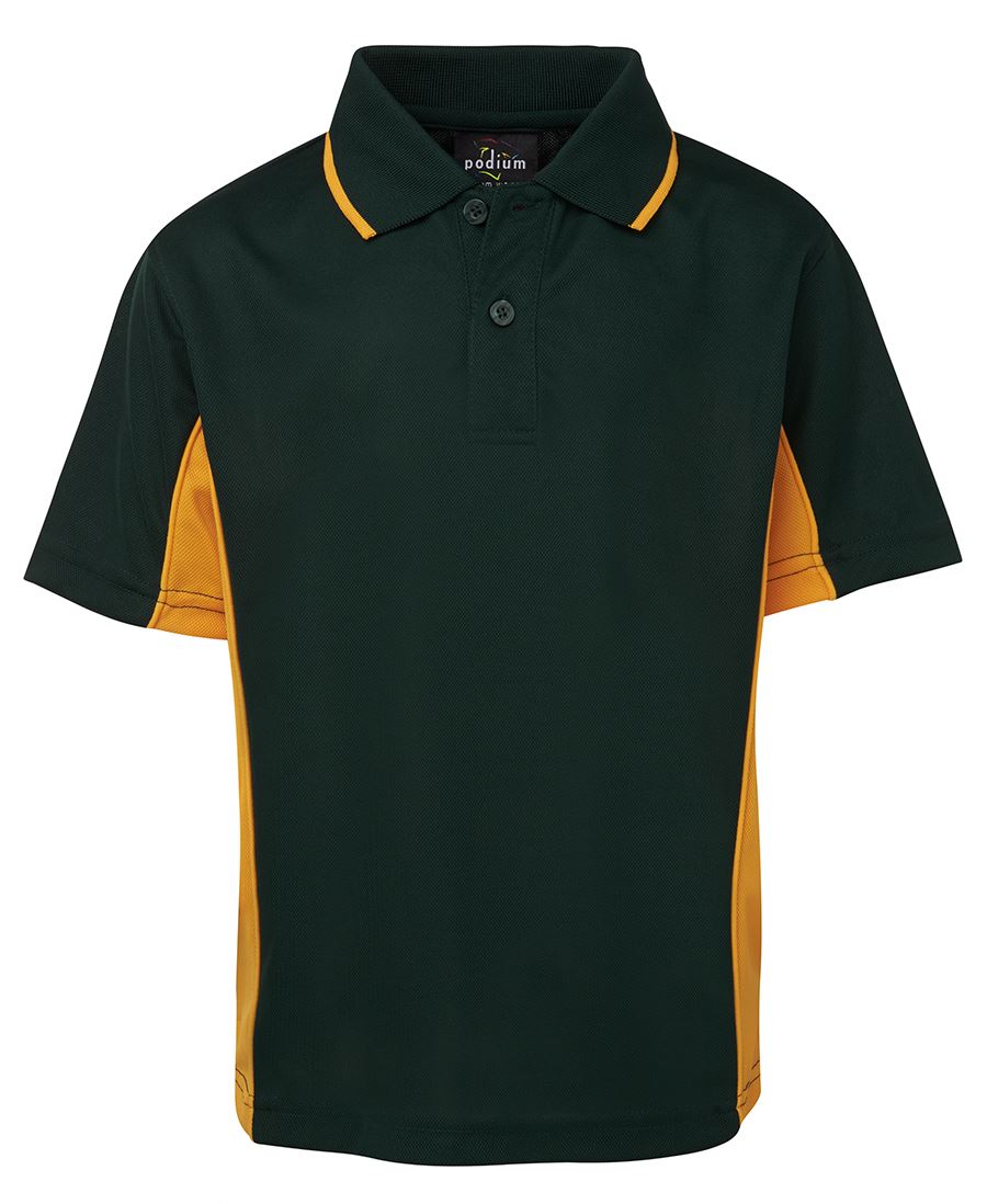 PODIUM KIDS C/TRAST POLO FOREST/GOLD