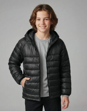 Kids' Sustainable Lightweight Hooded Puffer Jacket