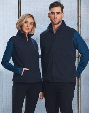 Unisex polar fleece vest.