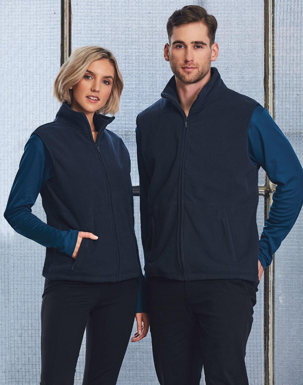 Unisex polar fleece vest.