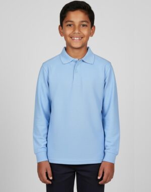 Kids' 240gsm Poly/Cotton Pique L/S Polo