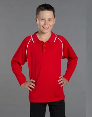 Kid's cooldry raglan L/S polo