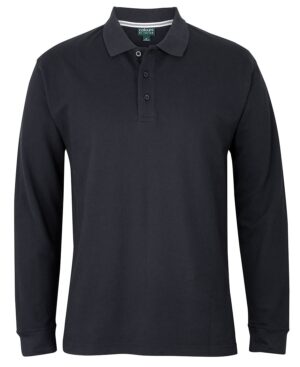 C of C L/S PIQUE POLO BLACK - 2XS
