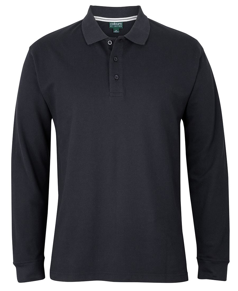 C of C L/S PIQUE POLO BLACK - 2XS