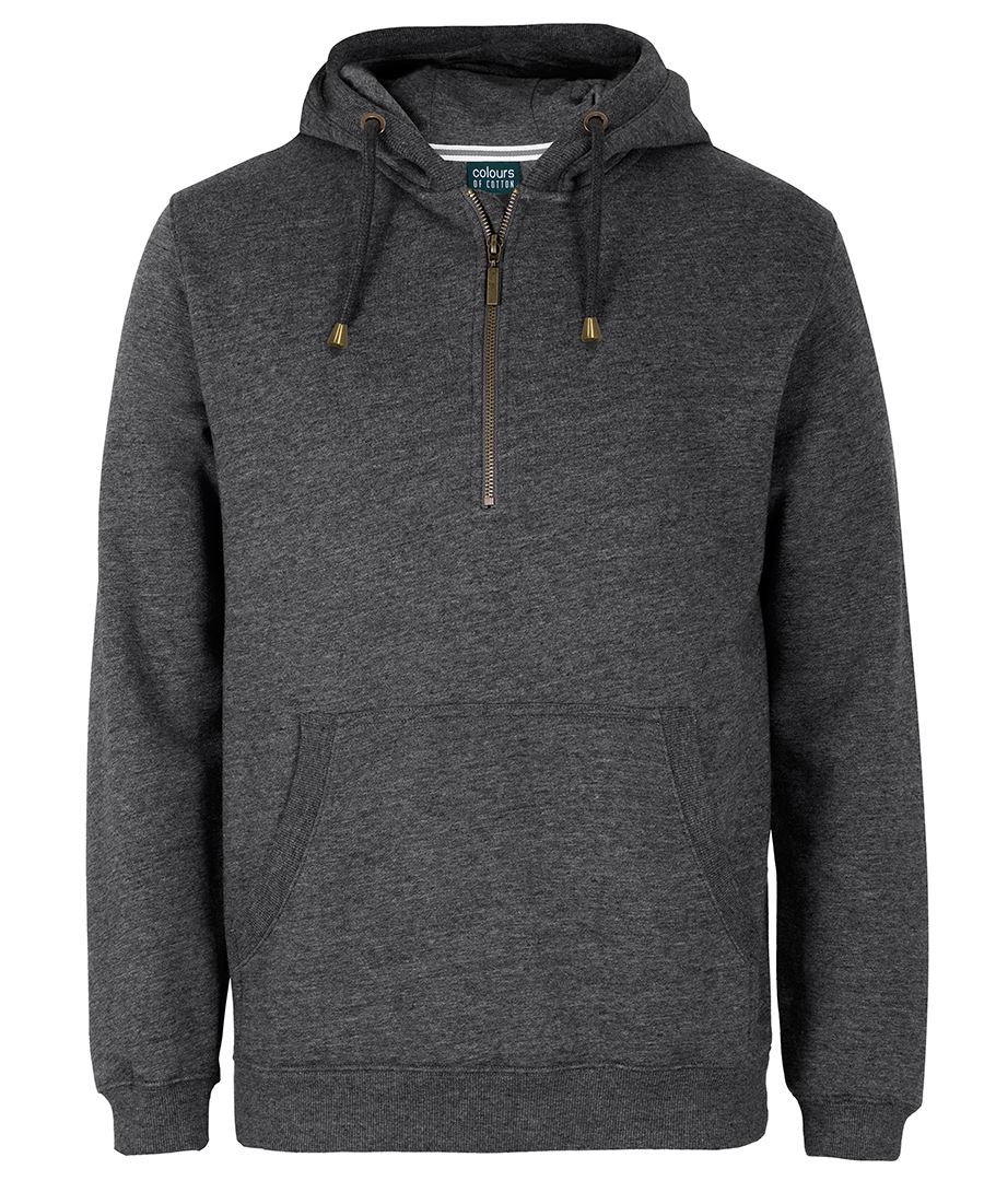 C of C BRASS 1/2 ZIP HOODIE GRAPHITE MARLE - 2XS