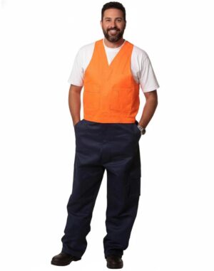 Hi-His Two Tone Men's Cotton Drill Action Back Overall-Stout