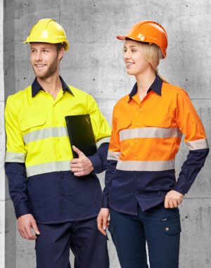 Hi-Vis Cool-Breeze Safety L/S Shirt (Segmented Tape)